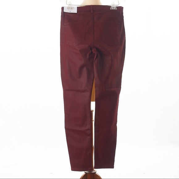 Loft Coated Slim Pocket Skinny Jeans Tibetan Red Close Fitting Hip To Hem New - Picture 3 of 7